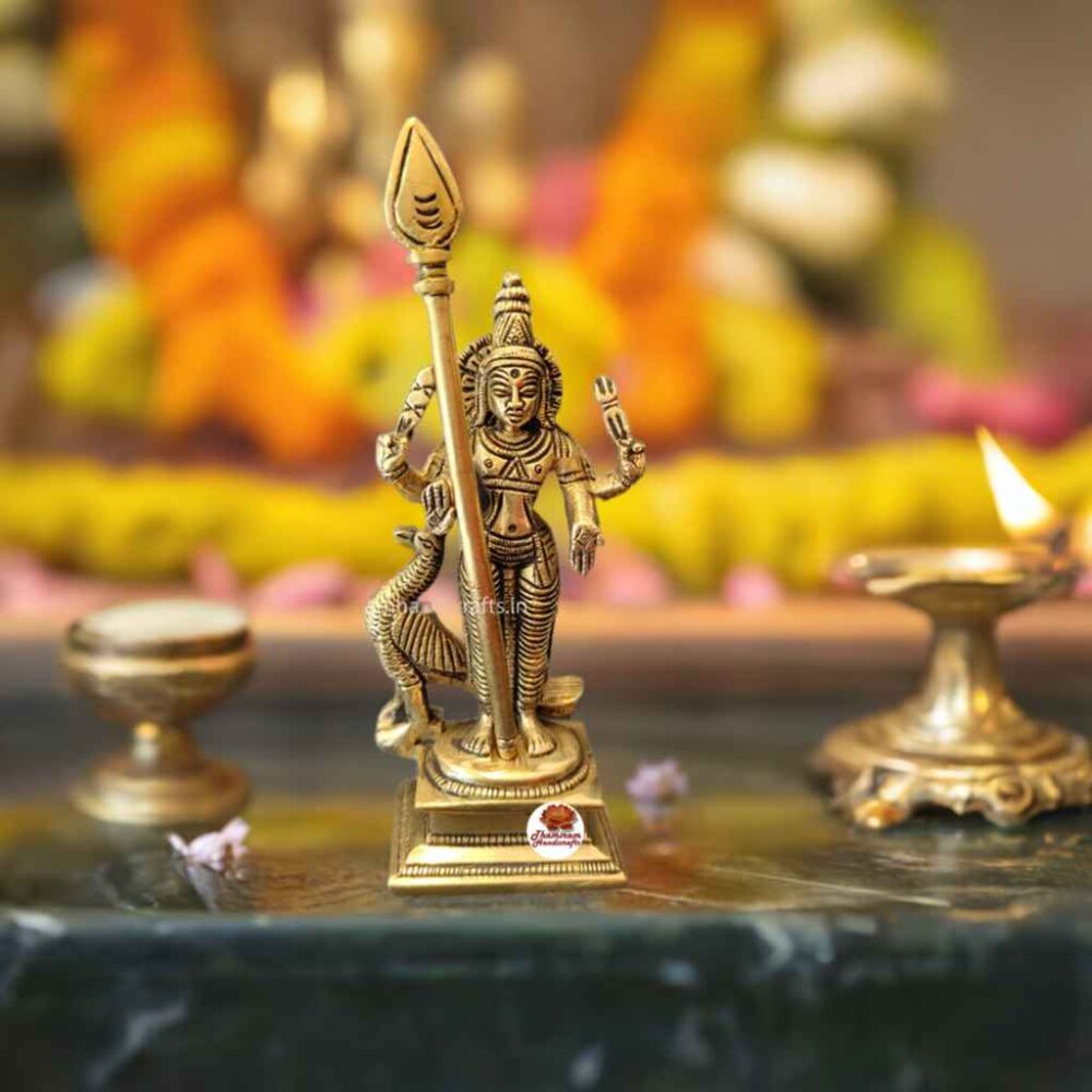 5" Brass Murugar Statue