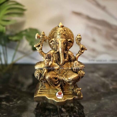 5" Brass Vinayagar Statue