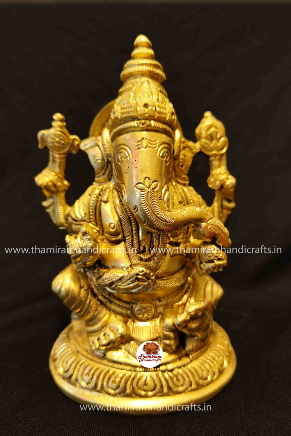 Brass Ganesha sitting statue