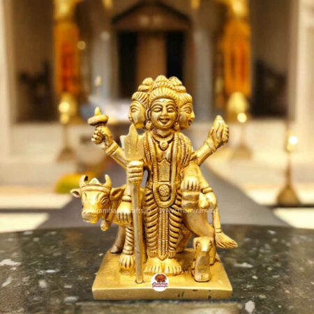 Brass dattatreya guru statue