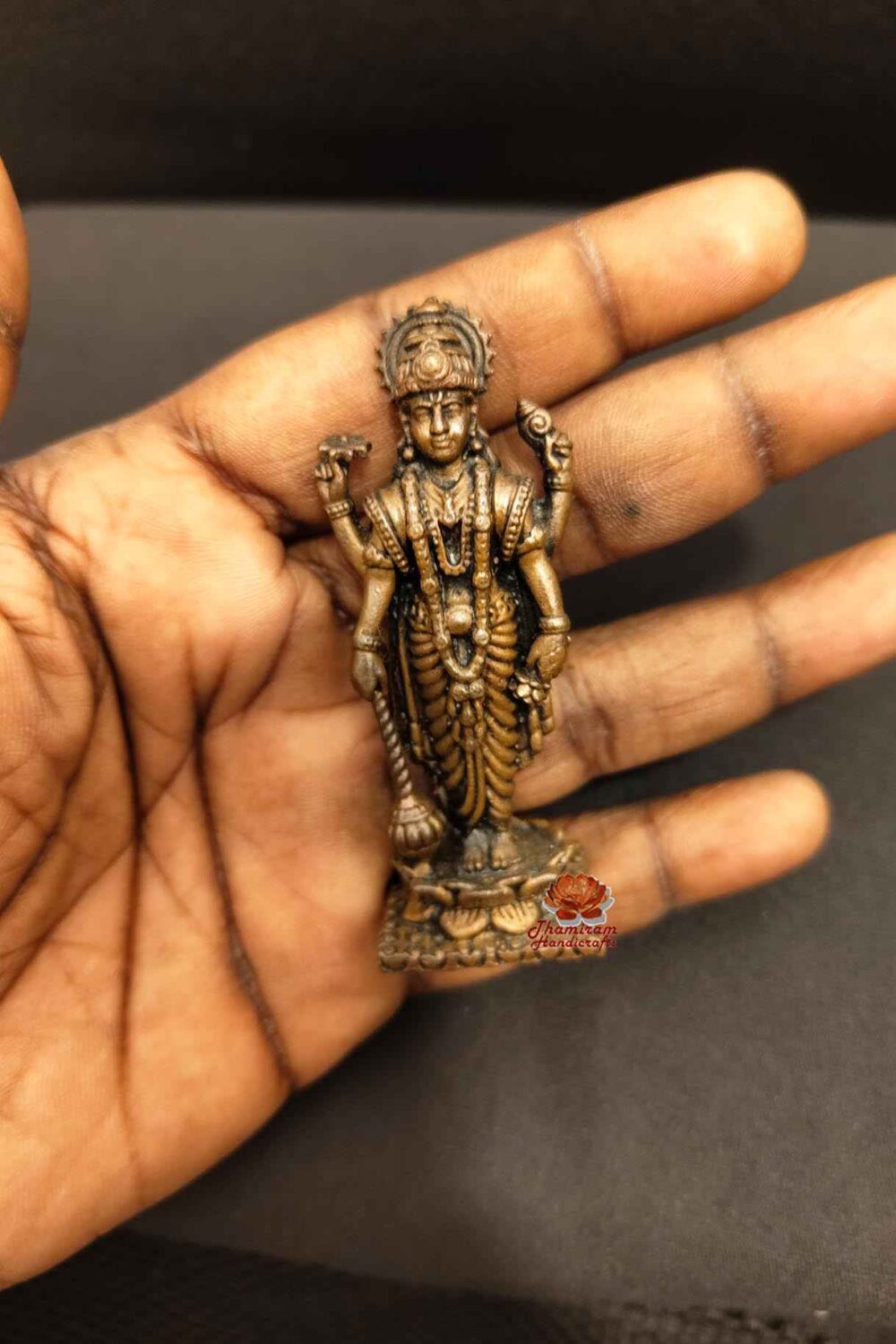 copper vishnu idol