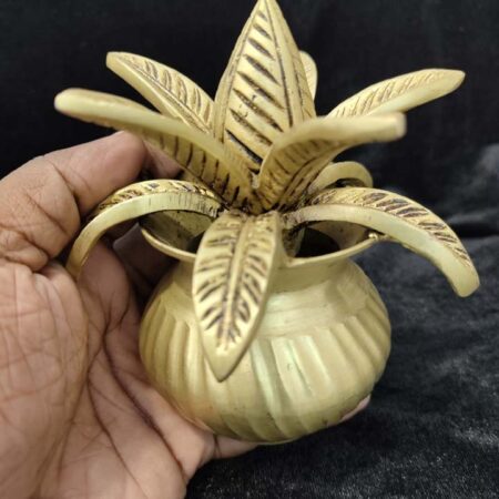 Handcrafted Brass Kalasam Pot (Sombu) 5 inches – Traditional Hindu Pooja Vessel by Thamiram Handicrafts