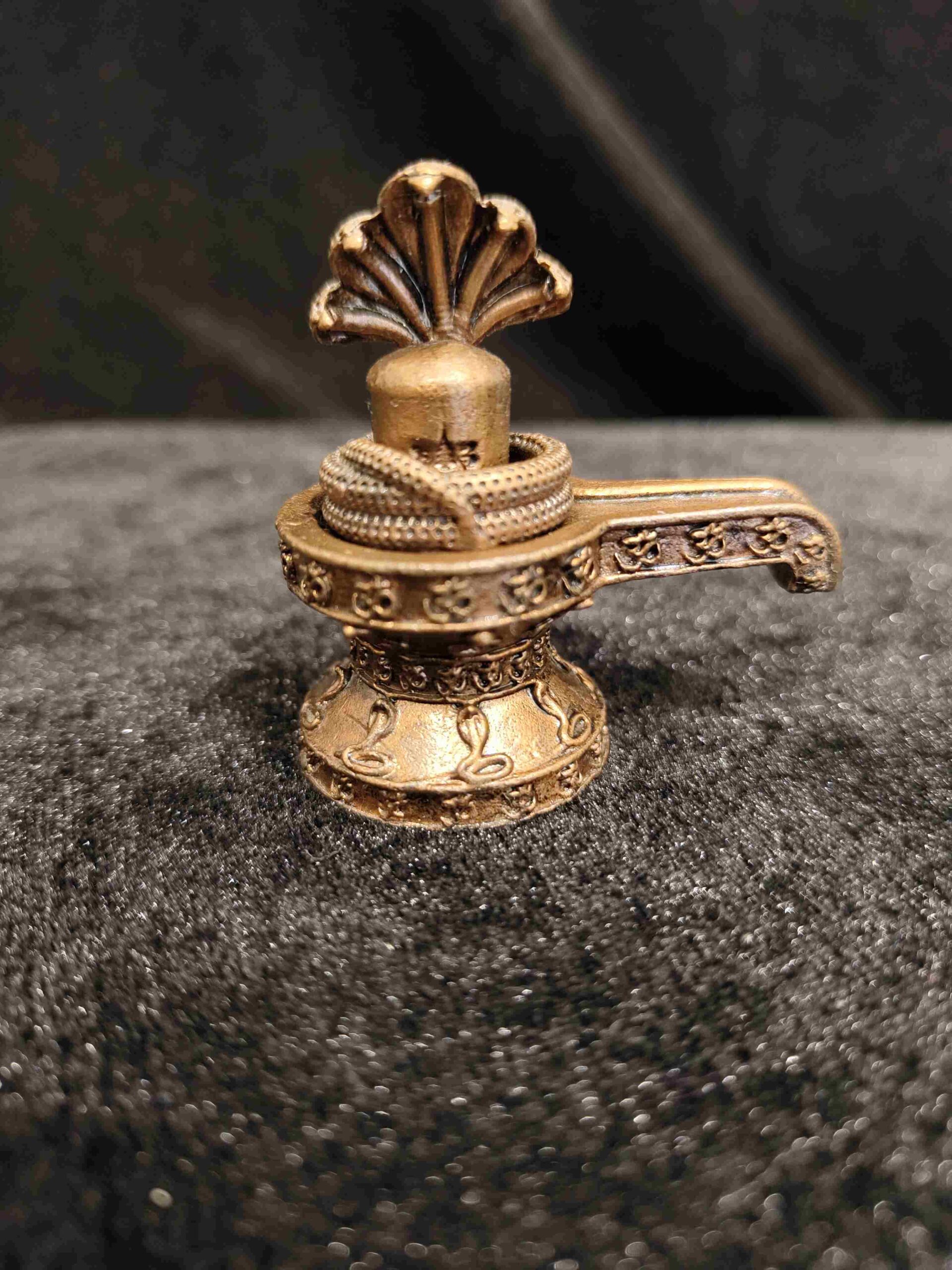 Handcrafted Copper Shivalingam with Sarpam 2.5 Inch for Home Pooja and Temple by Thamiram Handicrafts