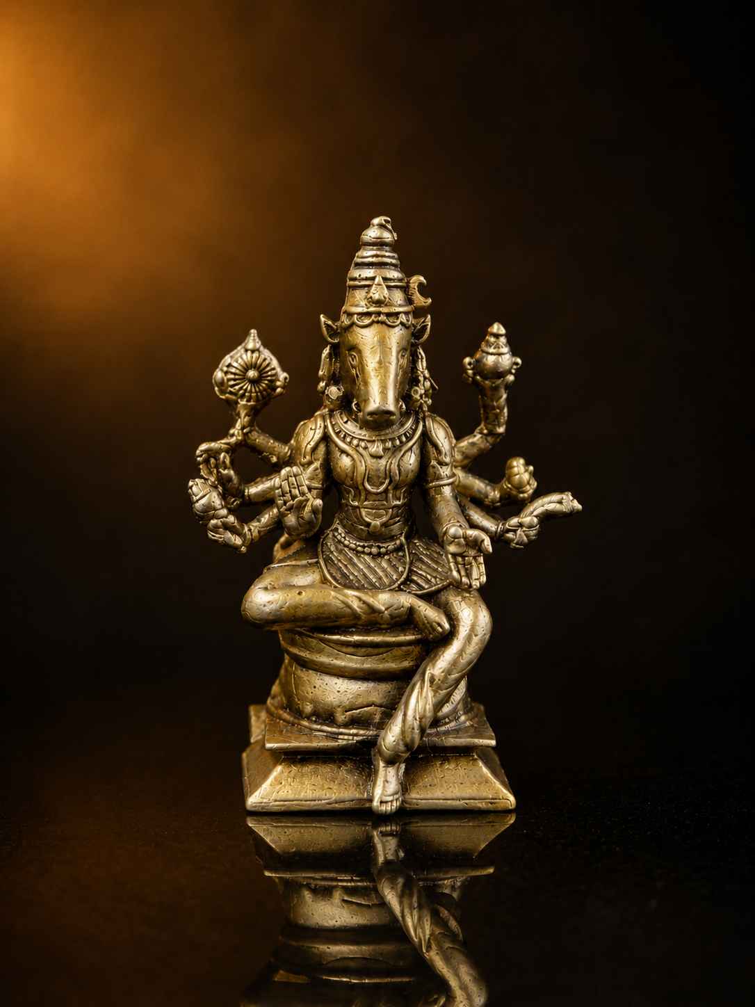 Handcrafted Bronze Varahi Amman Statue 2 Inch for Home Temple and Daily Pooja by Thamiram Handicrafts
