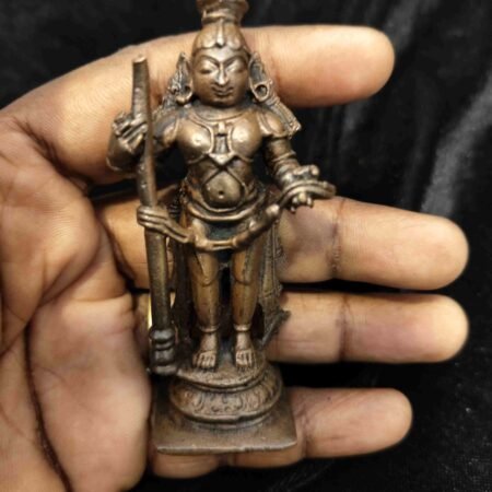 Handmade Copper Udupi Krishnan Statue 3.2 Inch Antique Finish for Home Pooja by Thamiram Handicrafts